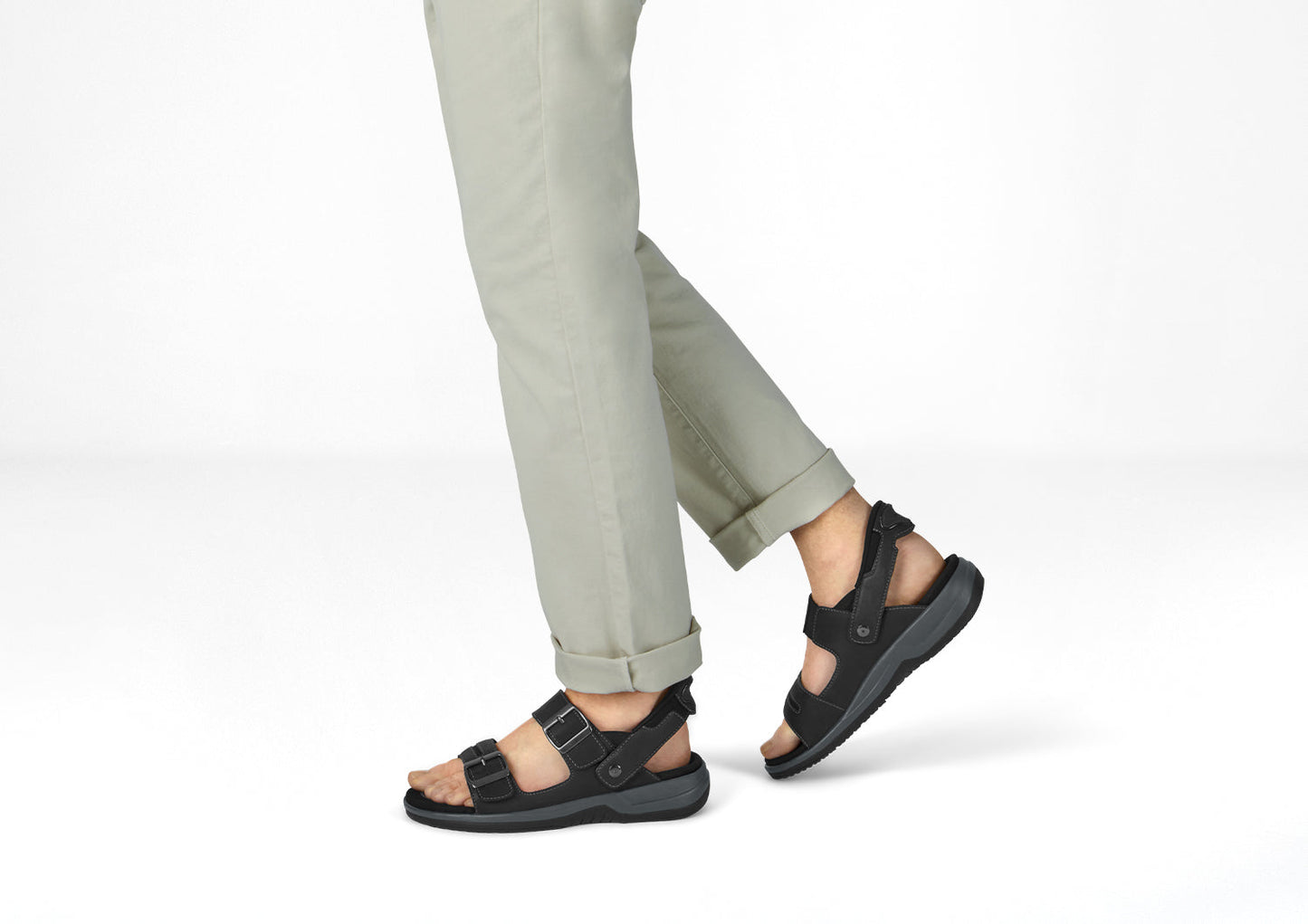 Jupiter Hands-Free - Black - Footwear Men Sandals Heel Strap