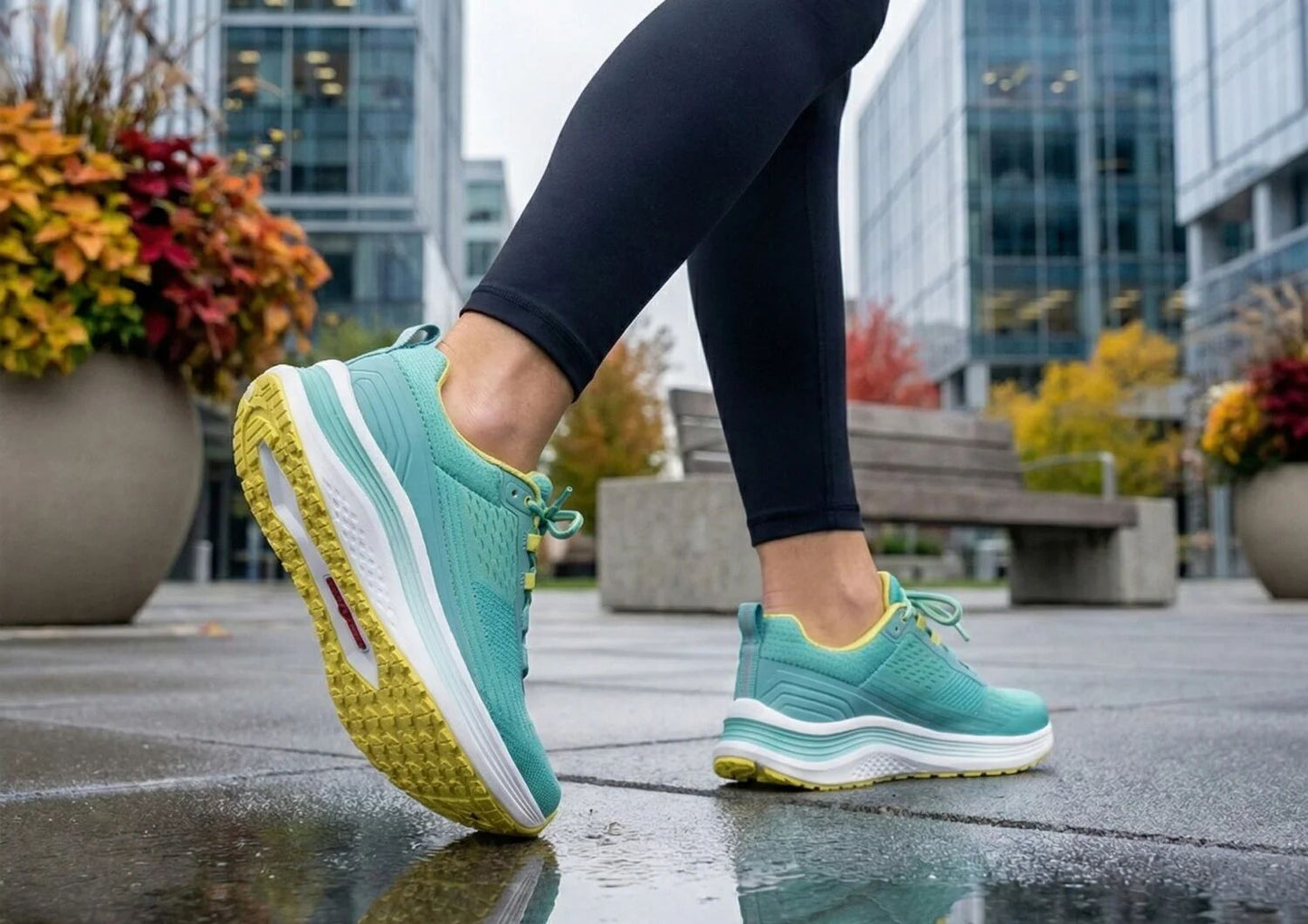 Relay - Turquoise Yellow - Footwear Women Sneakers Stretch