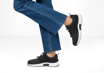 Francis No-Tie - Black - Footwear Women Sneakers Stretch