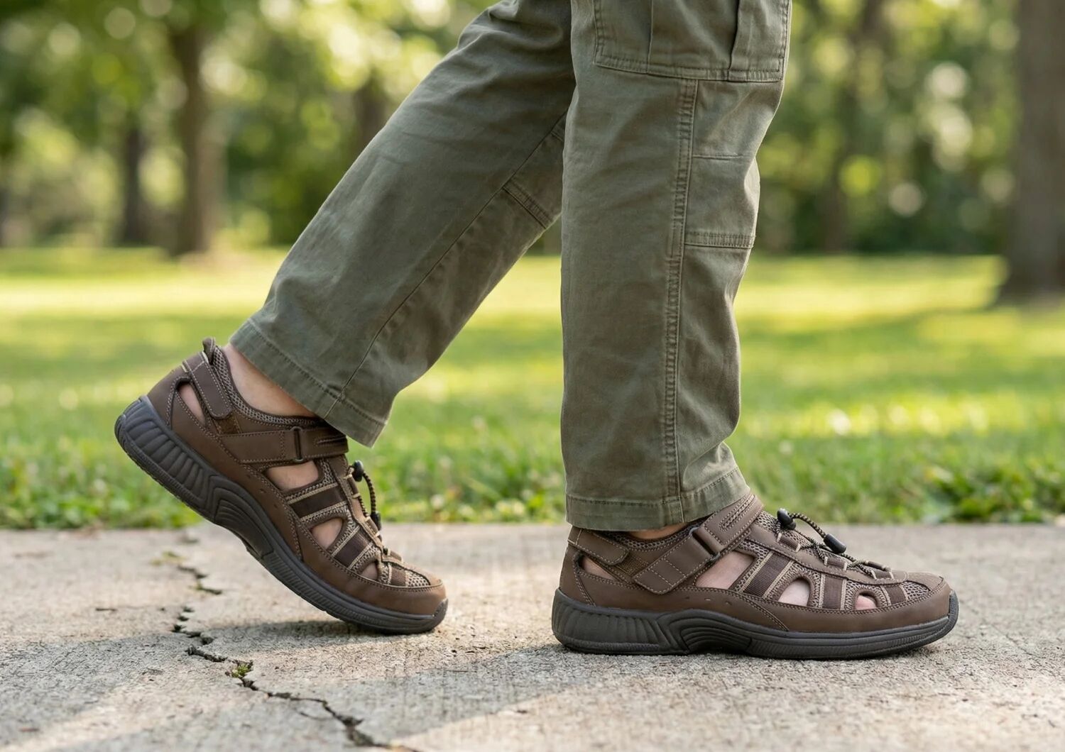 Clearwater - Brown - Footwear Men Sandals Heel Strap