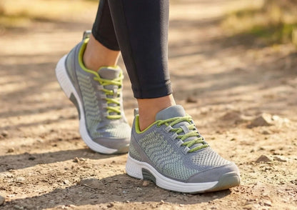 Coral - Gray - Footwear Women Sneakers Stretch