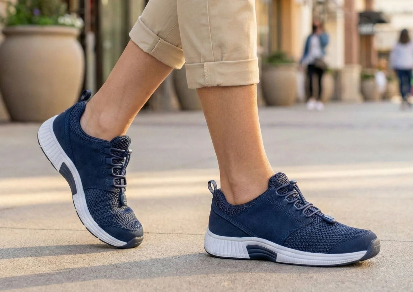 Francis No-Tie - Blue - Footwear Women Sneakers Stretch