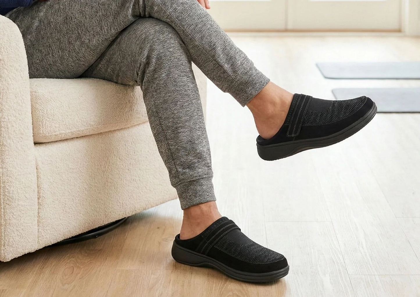 Hudson - Black - Footwear Men Slippers Stretch
