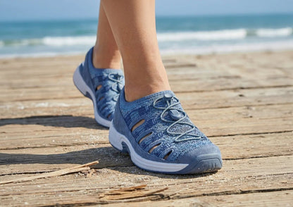Laguna - Blue - Footwear Women Sandals Heel Strap Stretch