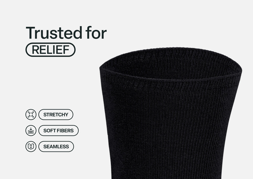 Casual/Dress Diabetic Socks - Black - Socks