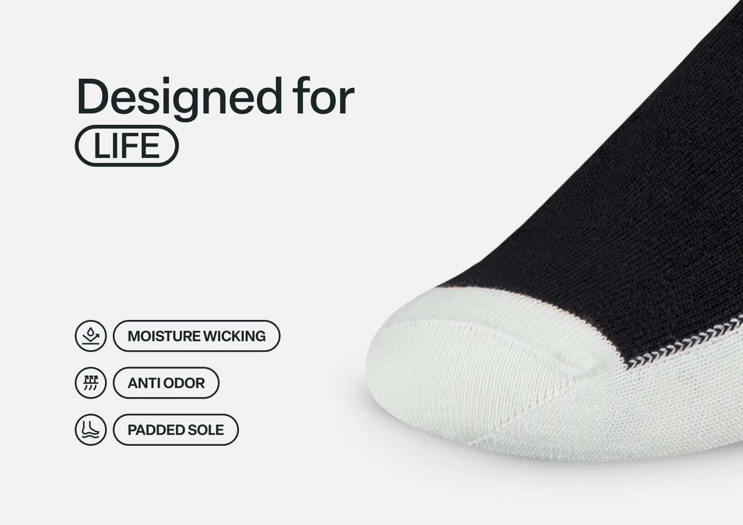 Extra Roomy Diabetic Socks (Thick) - Black - Socks