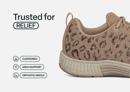 Coral - Beige Leopard - Footwear Women Sneakers Stretch