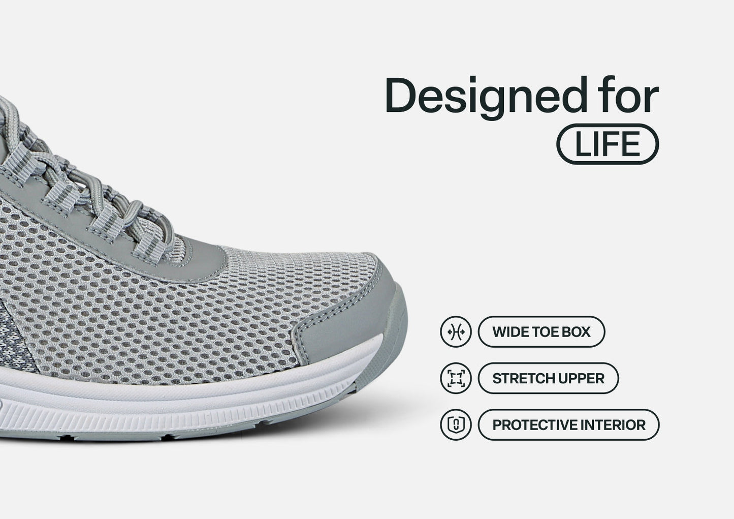 Edgewater - Gray - Footwear Men Sneakers Stretch