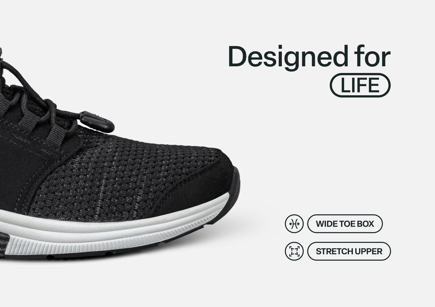 Francis No-Tie - Black - Footwear Women Sneakers Stretch