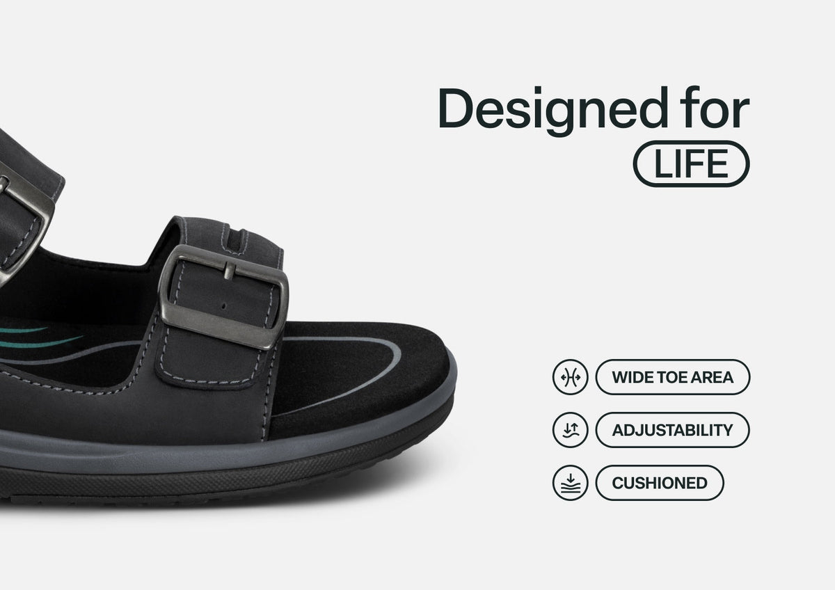 Jupiter Hands-Free - Black - Footwear Men Sandals Heel Strap