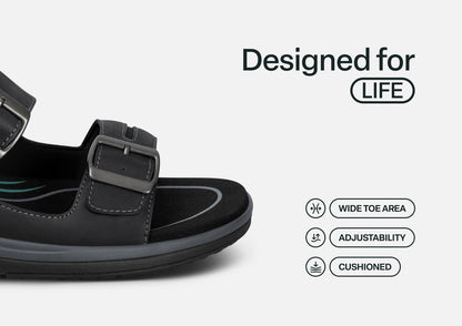 Jupiter Hands-Free - Black - Footwear Men Sandals Heel Strap