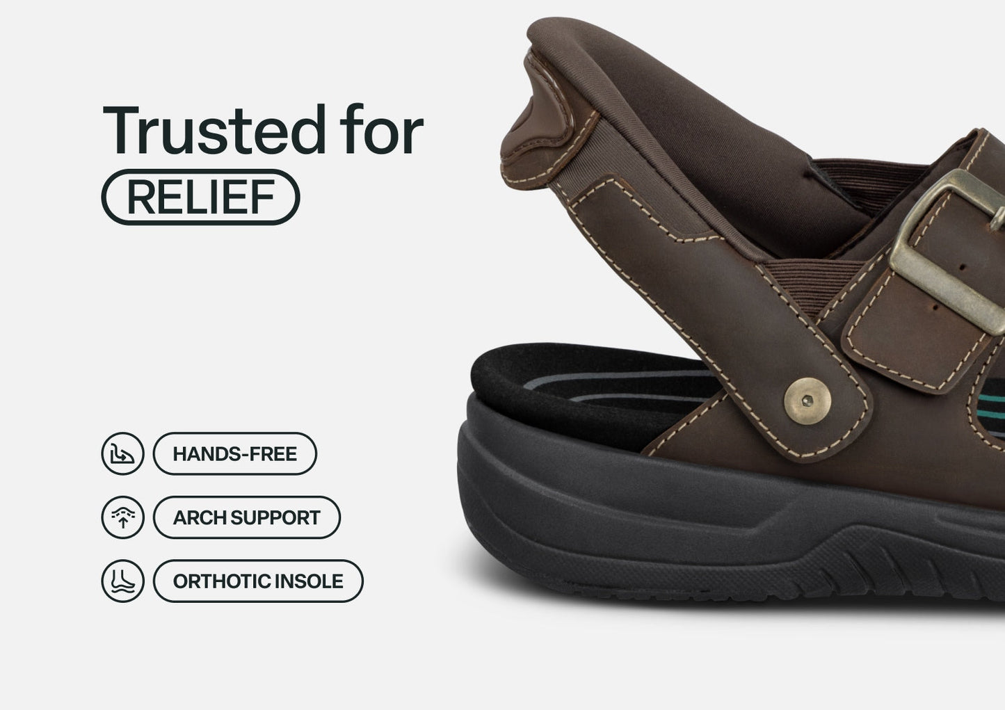 Jupiter Hands-Free - Brown - Footwear Men Sandals Heel Strap