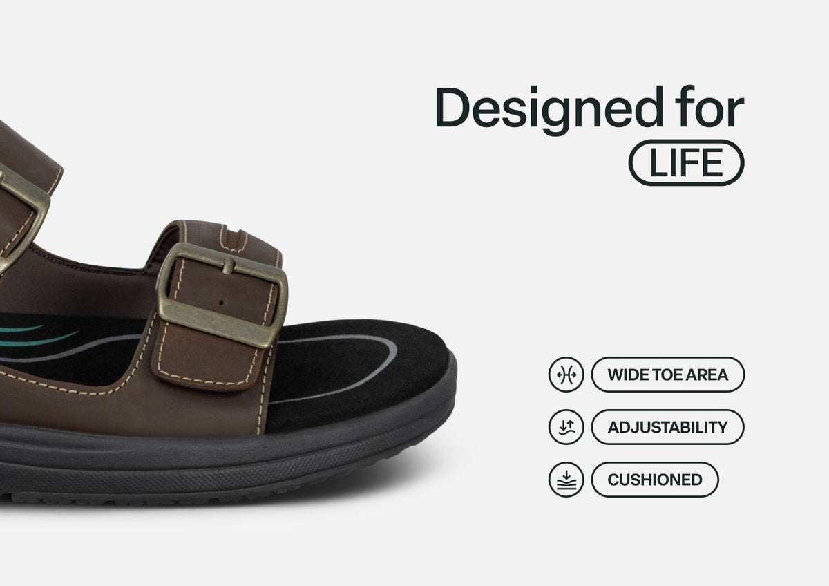 Jupiter Hands-Free - Brown - Footwear Men Sandals Heel Strap