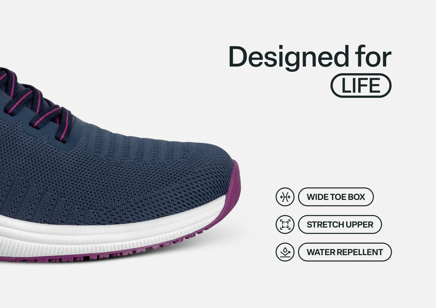 Kita Hands-Free - Navy/Orchid - Footwear Women Sneakers Stretch