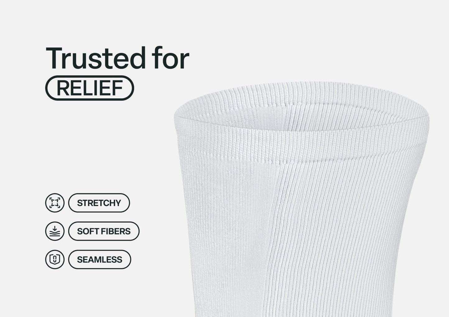 Extra Roomy Diabetic Socks (Thick) - White - Socks