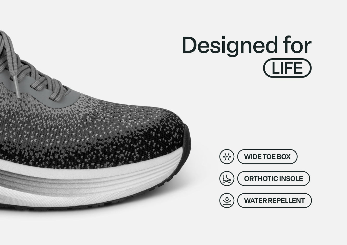 Nira Hands-Free - Black/Gray - Footwear Women Sneakers Stretch