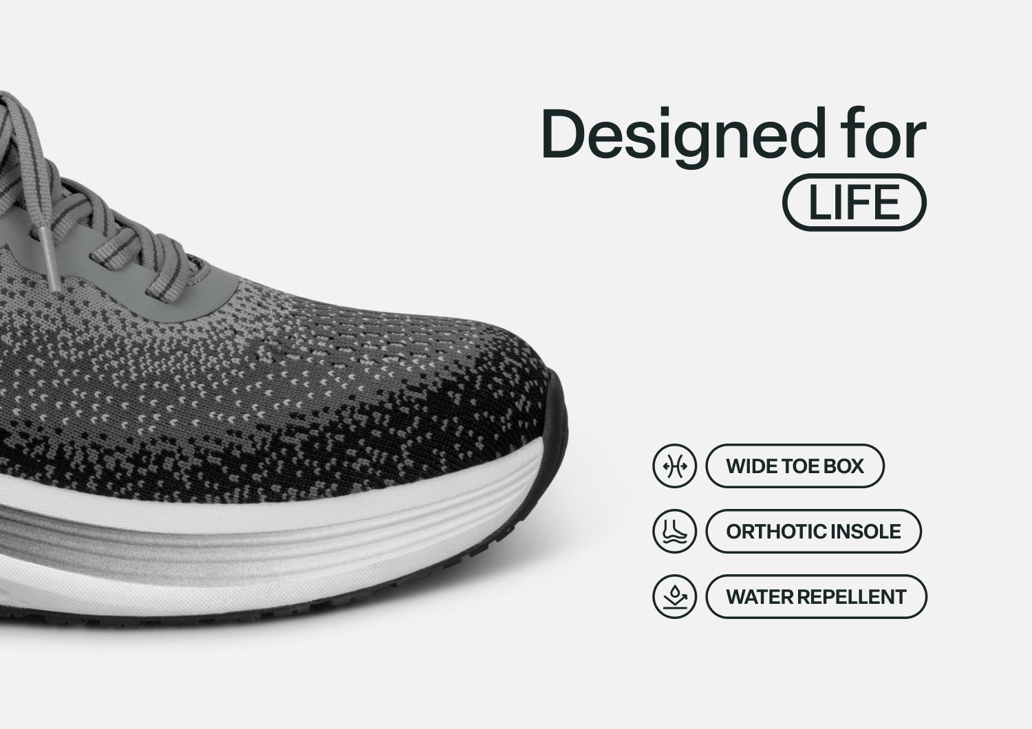 Nira Hands-Free - Black/Gray - Footwear Women Sneakers Stretch