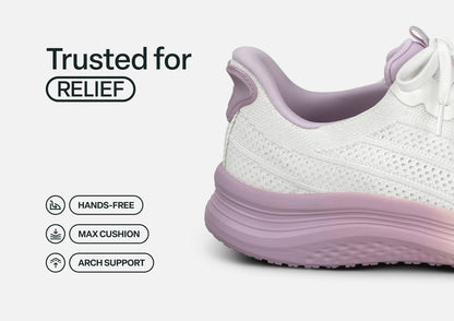 Nira Hands-Free - White/Lavender - Footwear Women Sneakers Stretch