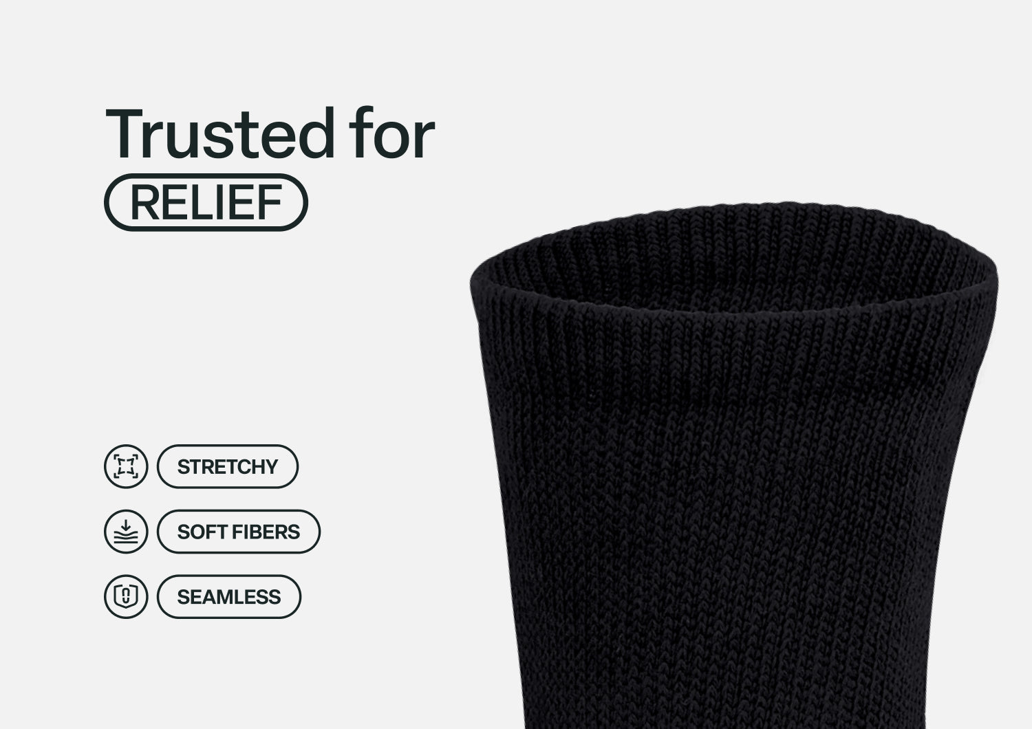 Padded Sole Diabetic Socks - Black - Socks
