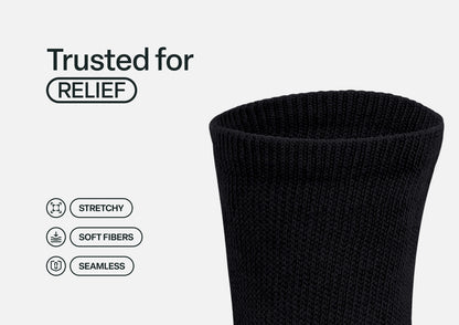 Padded Sole Diabetic Socks - Black - Socks