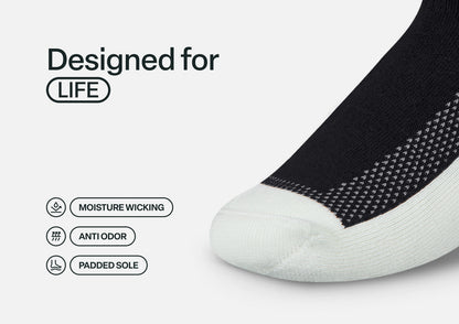 Padded Sole Diabetic Socks - Black - Socks
