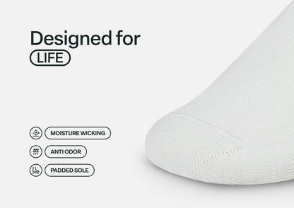 Padded Sole Diabetic Socks - White - Socks
