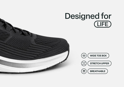 Race - Black - Footwear Men Sneakers Stretch