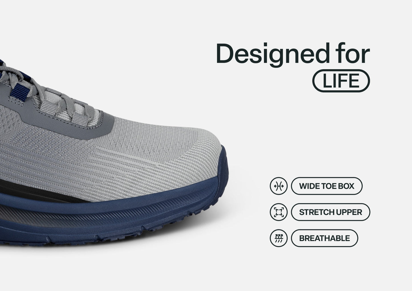 Race - Gray/Navy - Footwear Men Sneakers Stretch