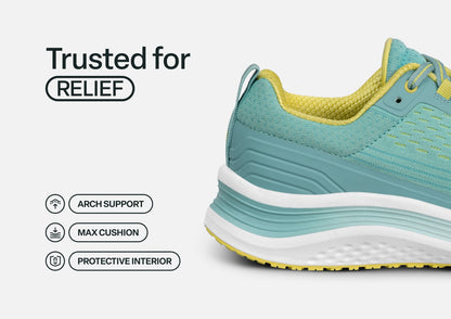 Relay - Turquoise Yellow - Footwear Women Sneakers Stretch