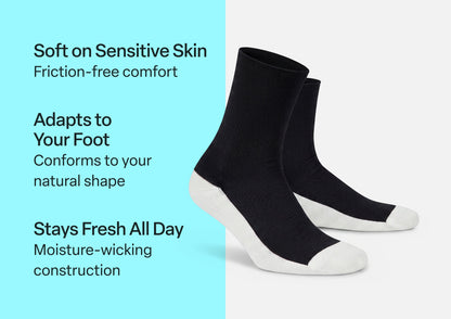 Casual/Dress Diabetic Socks - Black - Socks