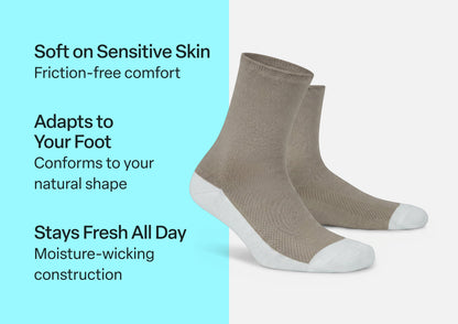 Extra Roomy Diabetic Socks (Thick) - Brown - Socks