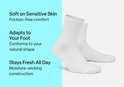 Extra Roomy Diabetic Socks (Thick) - White - Socks