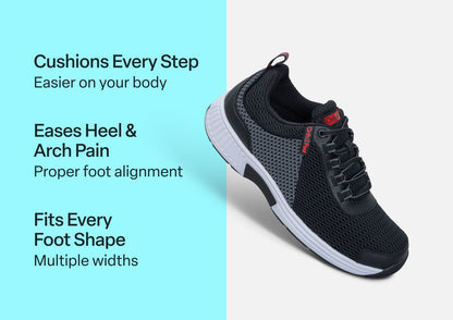 Edgewater - Black - Footwear Men Sneakers Stretch