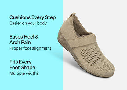 Eve - Beige - Footwear Women Casual Stretch