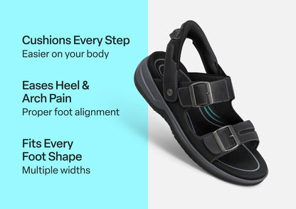 Jupiter Hands-Free - Black - Footwear Men Sandals Heel Strap