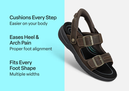 Jupiter Hands-Free - Brown - Footwear Men Sandals Heel Strap