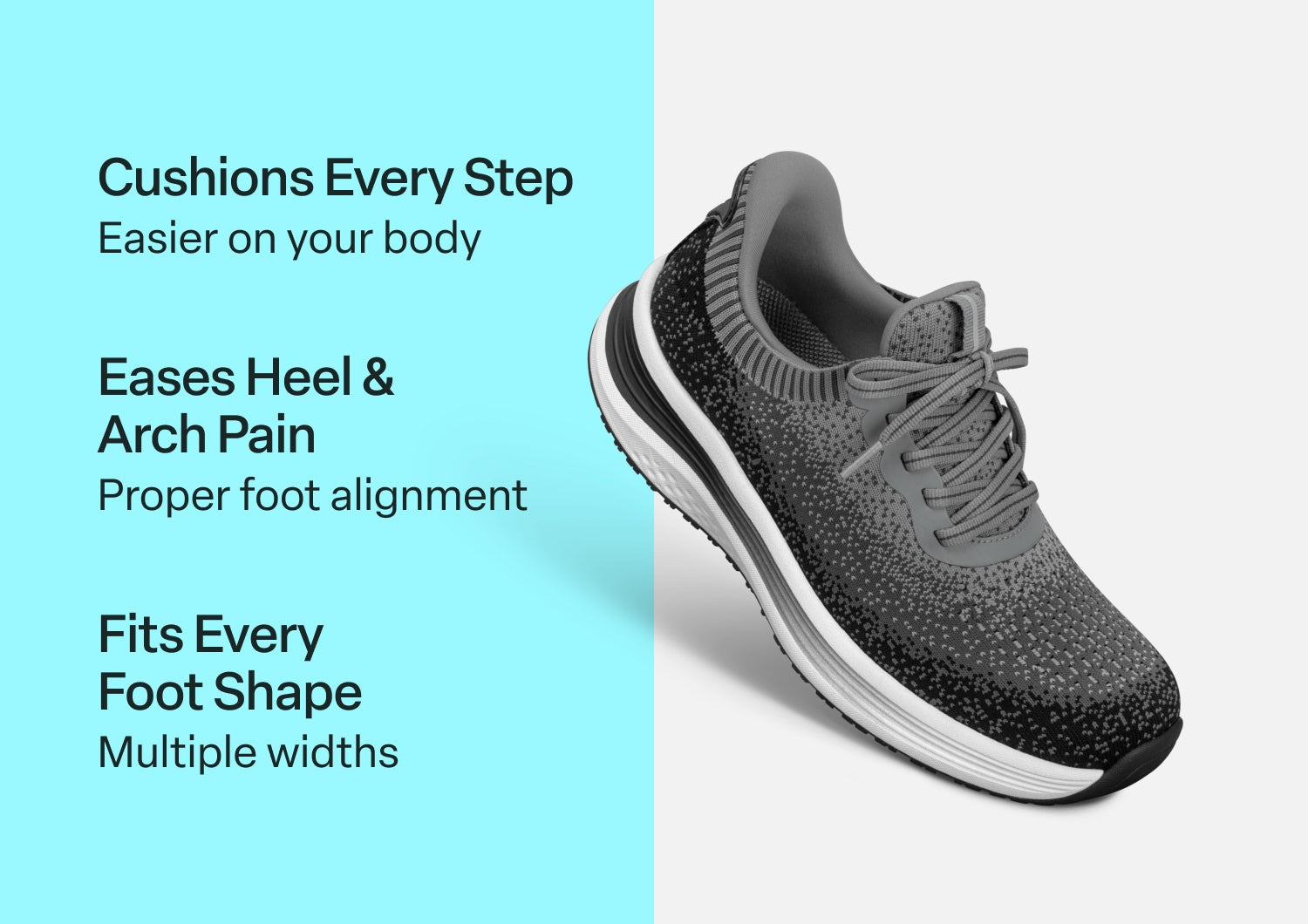 Nira Hands-Free - Black/Gray - Footwear Women Sneakers Stretch