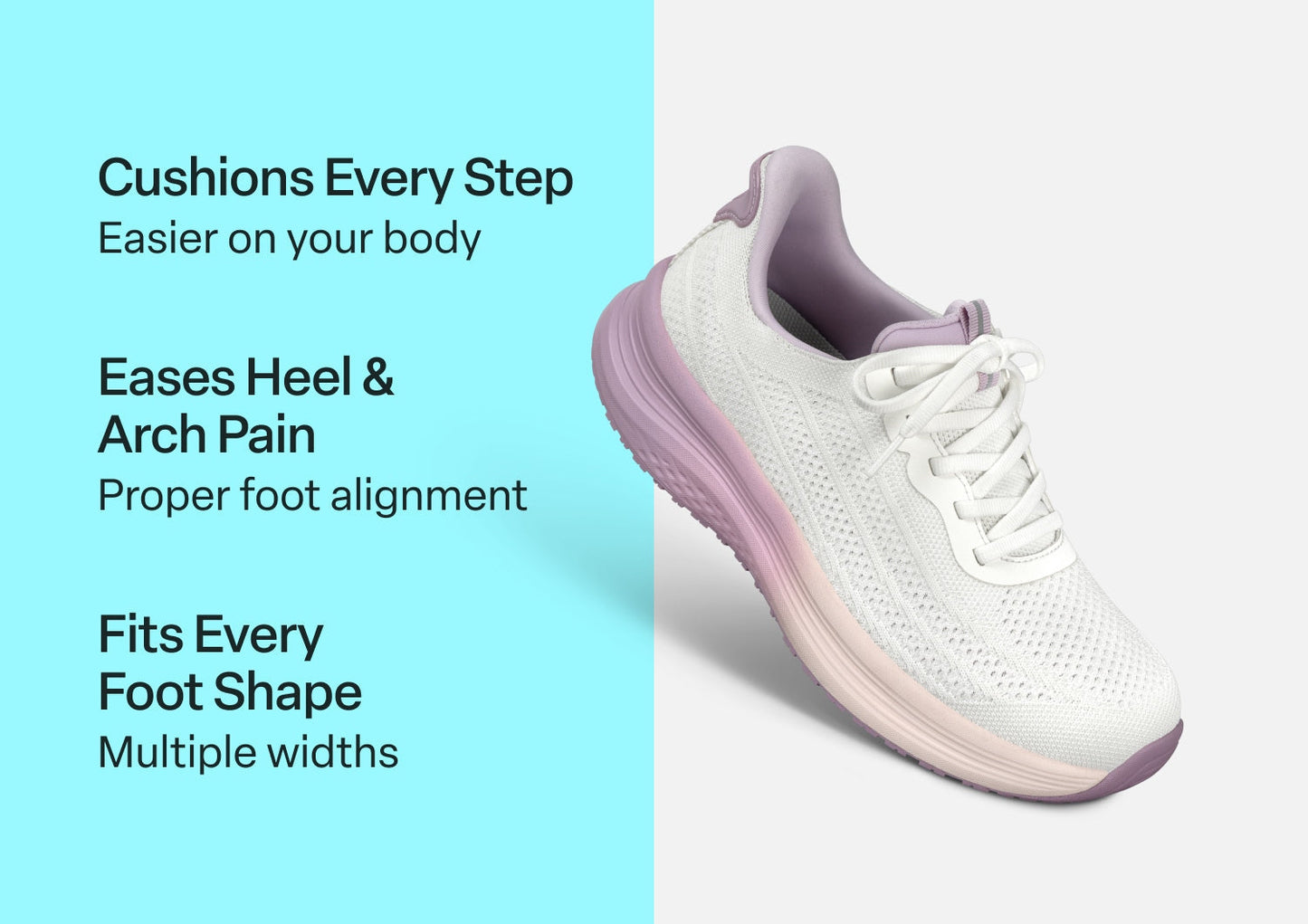 Nira Hands-Free - White/Lavender - Footwear Women Sneakers Stretch