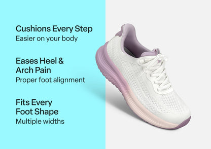 Nira Hands-Free - White/Lavender - Footwear Women Sneakers Stretch