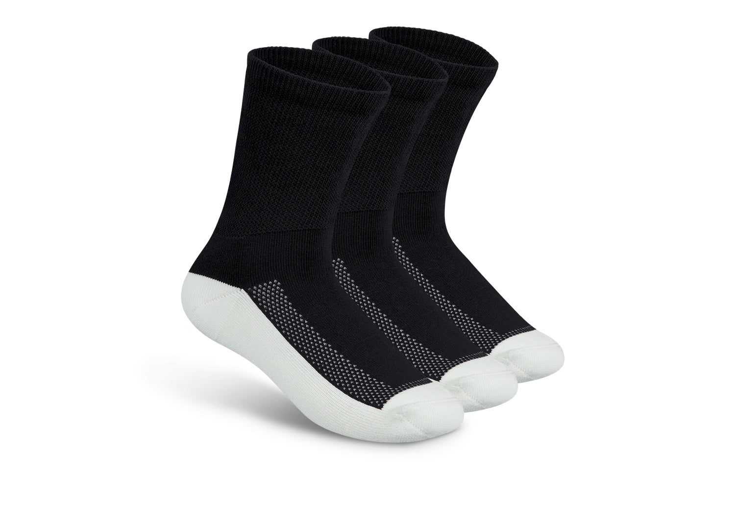 Padded Sole Diabetic Socks - Black - Socks