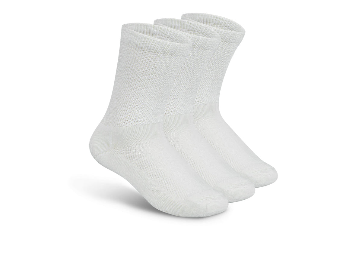 Padded Sole Diabetic Socks - White - Socks