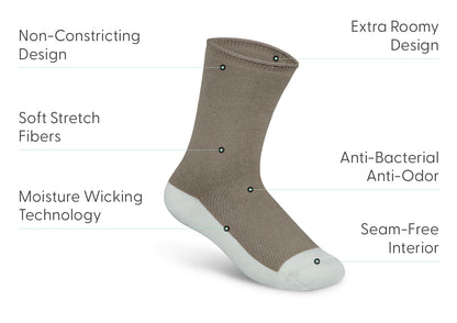 Extra Roomy Diabetic Socks (Thick) - Brown - Socks